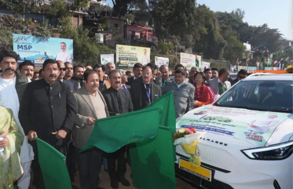 Himachal Pradesh Chief Minister Sukhwinder Singh Sukhu inaugurating new initiatives, including electric vehicles